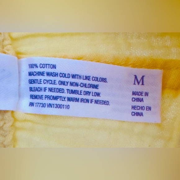 Stars Above  Yellow Gauze Lounge/Night Shorts Elastic & Drawstring Waist… - Picture 4 of 5